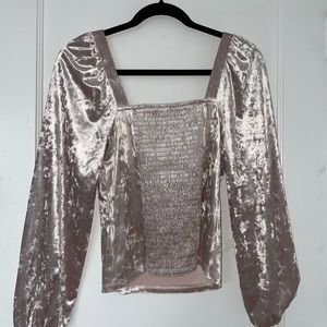 Crushed velvet light pink Anthropologie size small